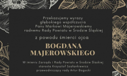 Kondolencje od Zarządu i Rady Powiatu w Środzie Śląskiej