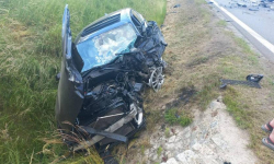 Czołowe zderzenie na krajowej piątce w Osieku. Są utrudnienia w ruchu