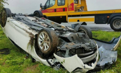 Dachowanie koło Cesarzowic. Na szczęście nikomu nic się nie stało