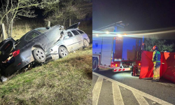 Śmiertelny wypadek koło Krępic. Droga była zablokowana