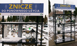 Na średzkim cmentarzu stanęły stoiska do wymiany zniczy