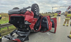 Wypadek na A4 przed węzłem Udanin. Jedna osoba ranna, sprawca miał zakaz prowadzenia pojazdów