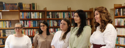 Wójt Gminy Udanin z wizytą w Centrum Biblioteczno-Kulturalnym z okazji Dnia Bibliotekarza